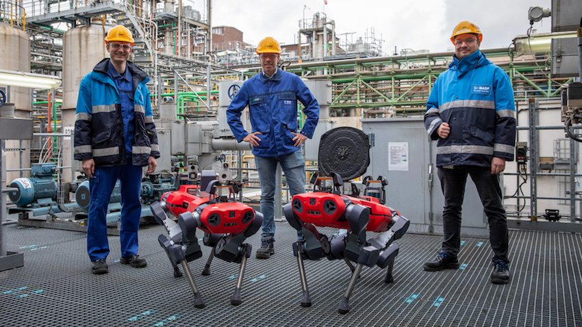 De ANYmal C bij BASF in de Ludwigshafen (bron foto: ANYbotics)