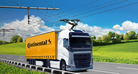 Hybride vrachtwagens, aangedreven door een bovenleiding. Waarom niet?