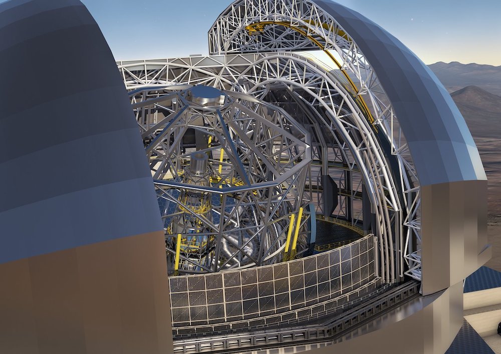 Een impressie van de Extremely Large Telescope (bron: ESO/L. Calçada/ACe Consortium)