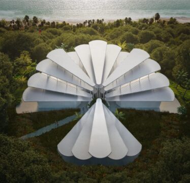 Luxe woning geïnspireerd door vogel die vleugels uitslaat