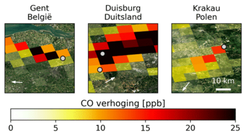 Jaarlijkse koolmonoxide-uitstoot gemeten van 21 grootste Europese staalfabrieken